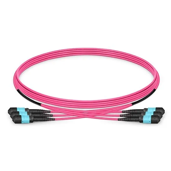 Cavo di toppa ottico in fibra ottica MTP da femmina a femmina 12 fibre Om4 (OM3) 50125 Cavo multimodale per tronco