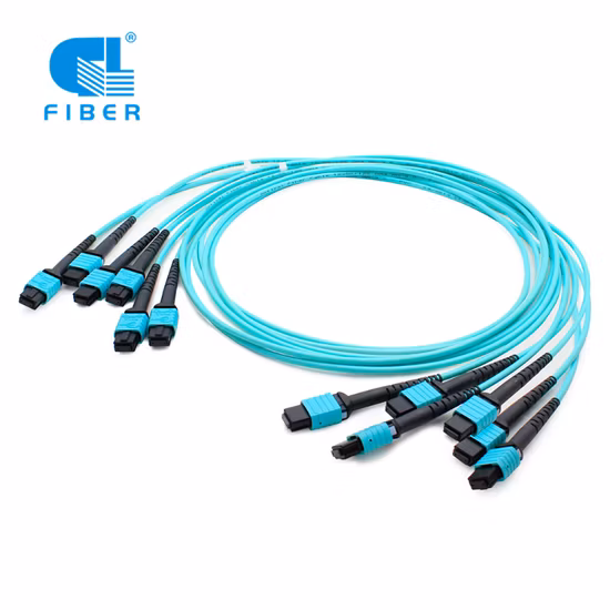 Fibra ottica del cavo di toppa del cavo MTP 24 12 del tronco Om3 Om4 multi modo del saltatore 50/125 di fibra MPO